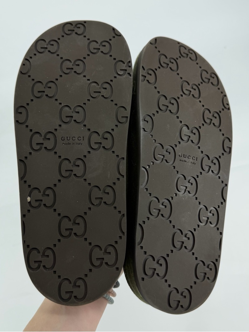 Olive Green Canvas Horsebit Slide Mules - Picture 8 of 8